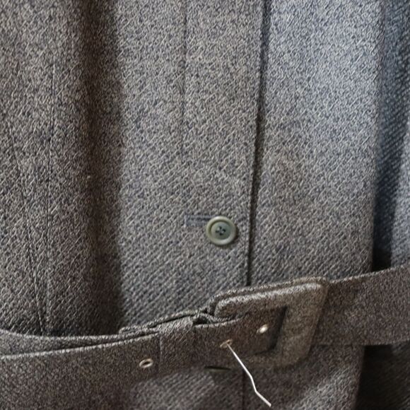 Louis Féraud Vintage Brown Green Plaid Skirt Suit West Germany Size 8 - Picture 6 of 13